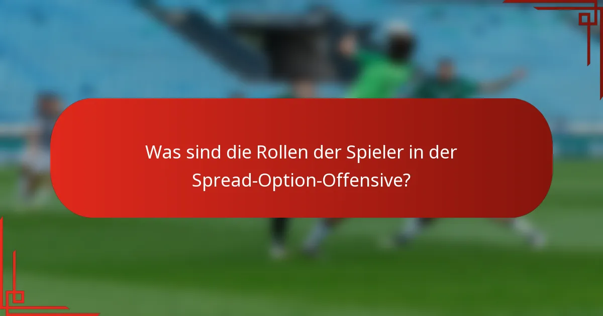 Was sind die Rollen der Spieler in der Spread-Option-Offensive?