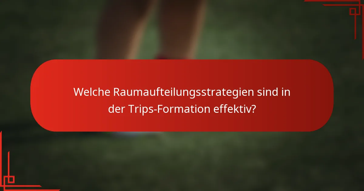 Welche Raumaufteilungsstrategien sind in der Trips-Formation effektiv?